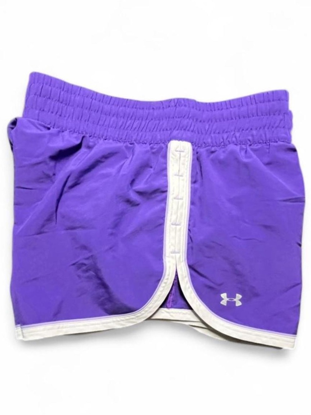 Under Armour purple shorts with white & lavender trim, M